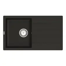 Кухонна гранітна мийка VANKOR Easy EMP 02.76 Black + сифон