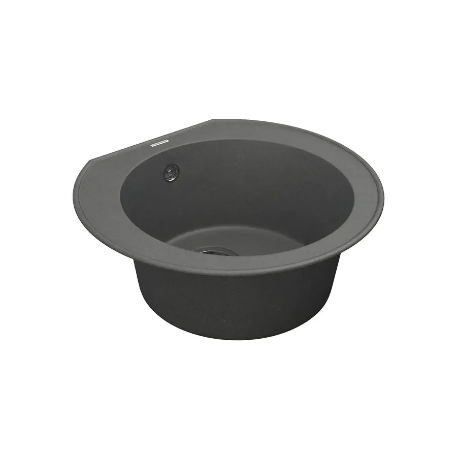 Кухонна гранітна мийка VANKOR Kres KMR 01.52 gray + сифон