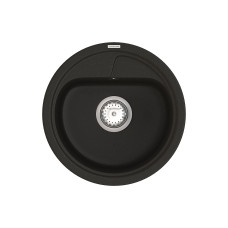 Кухонна гранітна мийка VANKOR Polo PMR 01.44 Black + сифон