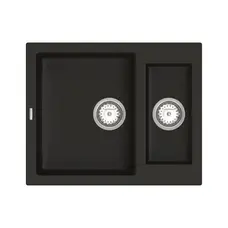 Кухонна гранітна мийка VANKOR Orman OMP 03.61 Black + сифон