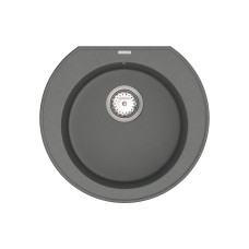 Кухонна гранітна мийка VANKOR Kres KMR 01.52 gray + сифон