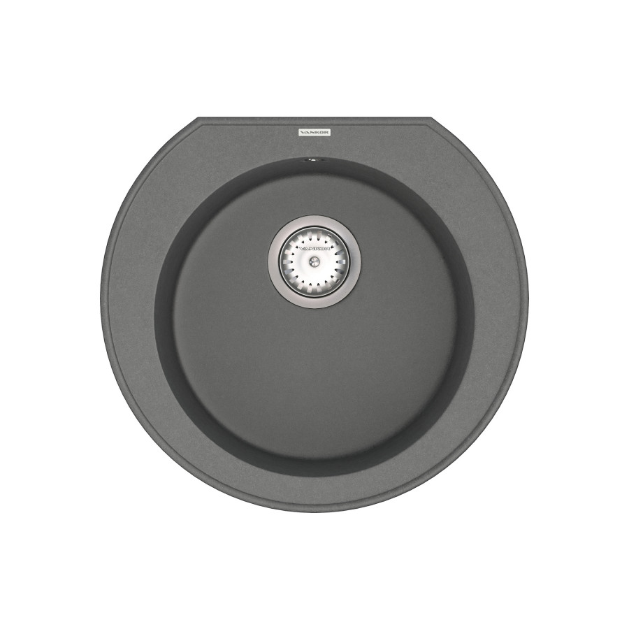 Кухонна гранітна мийка VANKOR Kres KMR 01.52 gray + сифон