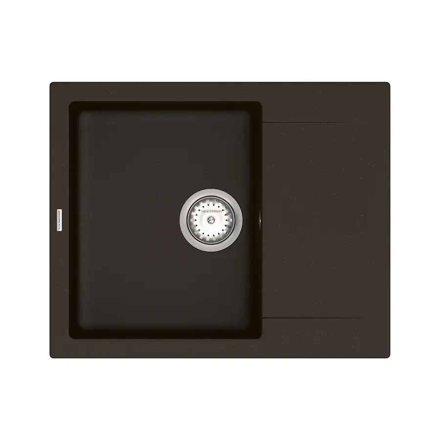 Кухонна гранітна мийка VANKOR Orman OMP 02.61 Chocolate + сифон