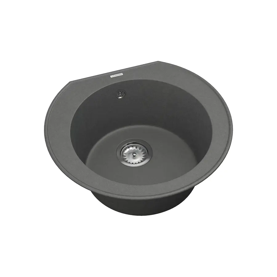 Кухонна гранітна мийка VANKOR Kres KMR 01.52 gray + сифон