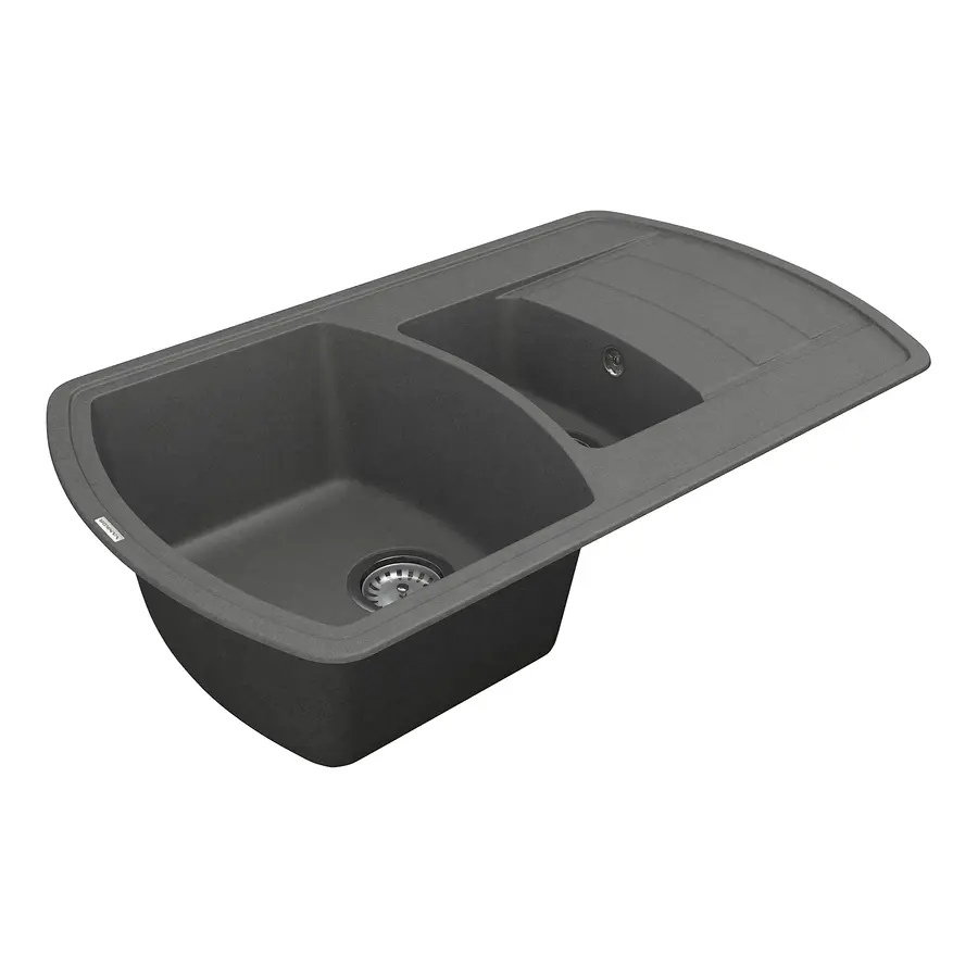 Кухонна гранітна мийка VANKOR Norton NMP 04.86 Gray + сифон