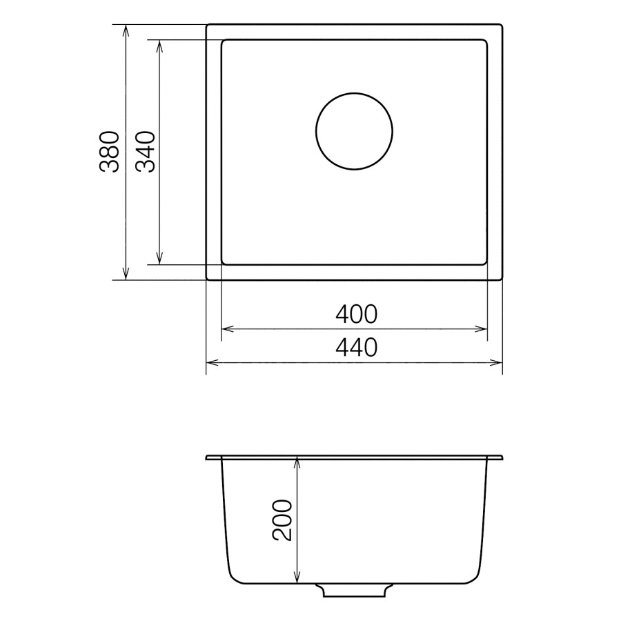 Кухонна мийка Orman PM 01.44 Gray + сифон