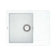 Кухонна гранітна мийка VANKOR Orman OMP 02.61 White stone + сифон