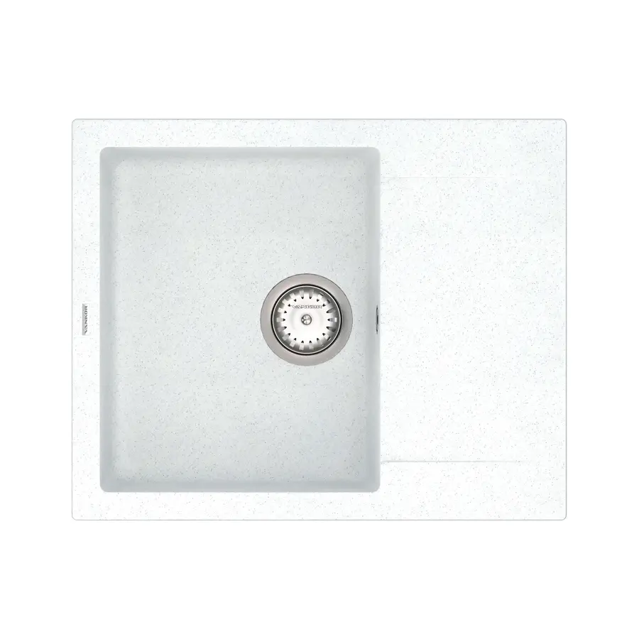 Кухонна гранітна мийка VANKOR Orman OMP 02.61 White stone + сифон
