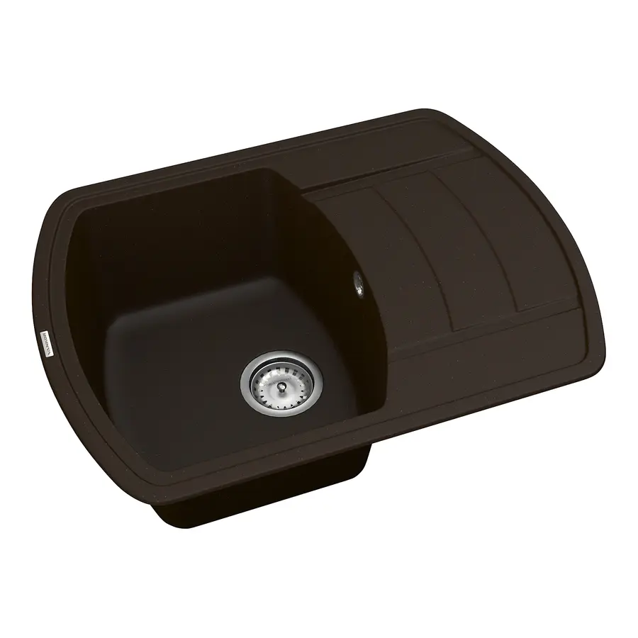 Кухонная гранитная мойка VANKOR Norton NMP 02.67 Chocolate + сифон
