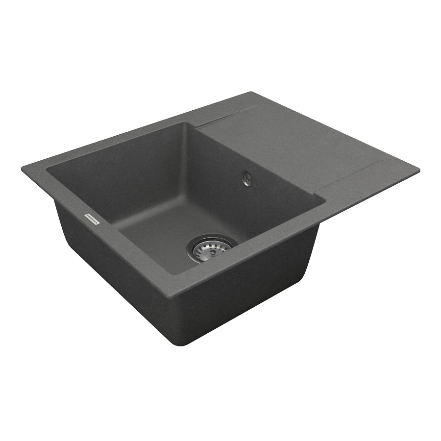 Кухонна гранітна мийка VANKOR Orman OMP 02.61 Gray + сифон