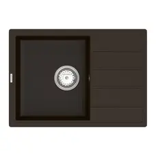 Кухонна гранітна мийка VANKOR Easy EMP 02.62 Chocolate + сифон