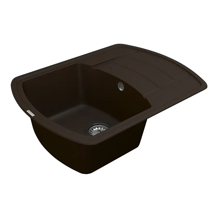 Кухонная гранитная мойка VANKOR Norton NMP 02.67 Chocolate + сифон