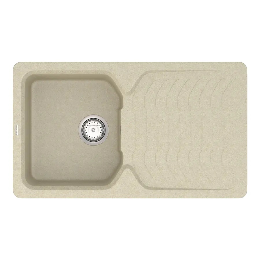 Кухонна гранітна мийка VANKOR Sigma SMP 02.85 Beige + сифон