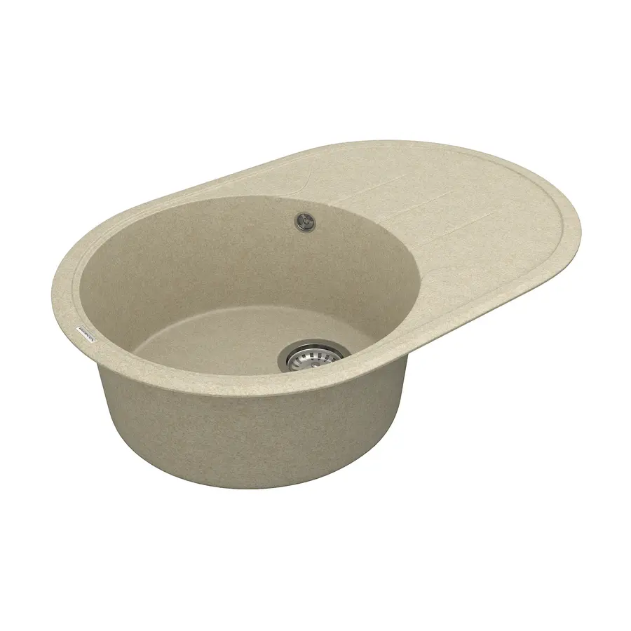 Кухонна гранітна мийка VANKOR Sity SMO 02.78 Beige + сифон