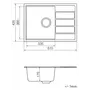 Кухонна гранітна мийка VANKOR Easy EMP 02.62 Gray + сифон