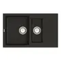 Кухонна гранітна мийка VANKOR Orman OMP 04.80 Black + сифон
