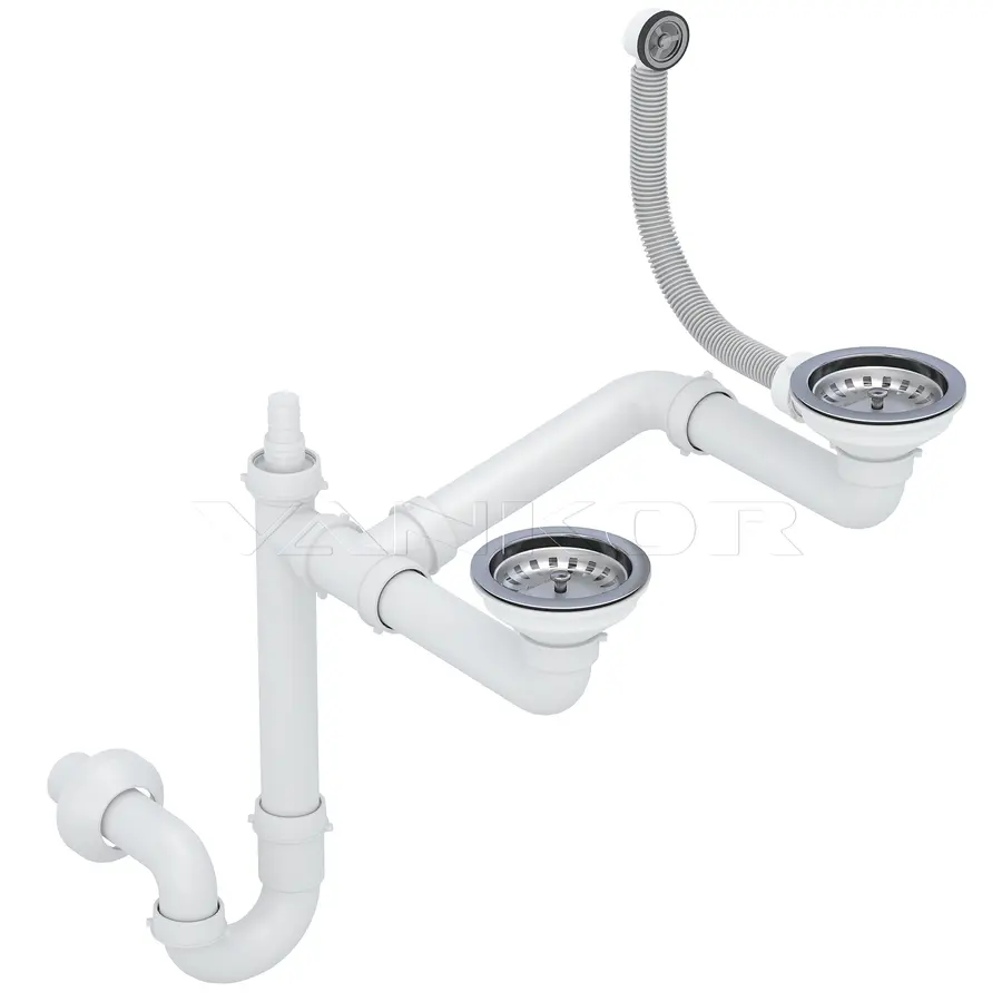 Кухонна гранітна мийка VANKOR Orman OMP 05.80 Beige + сифон