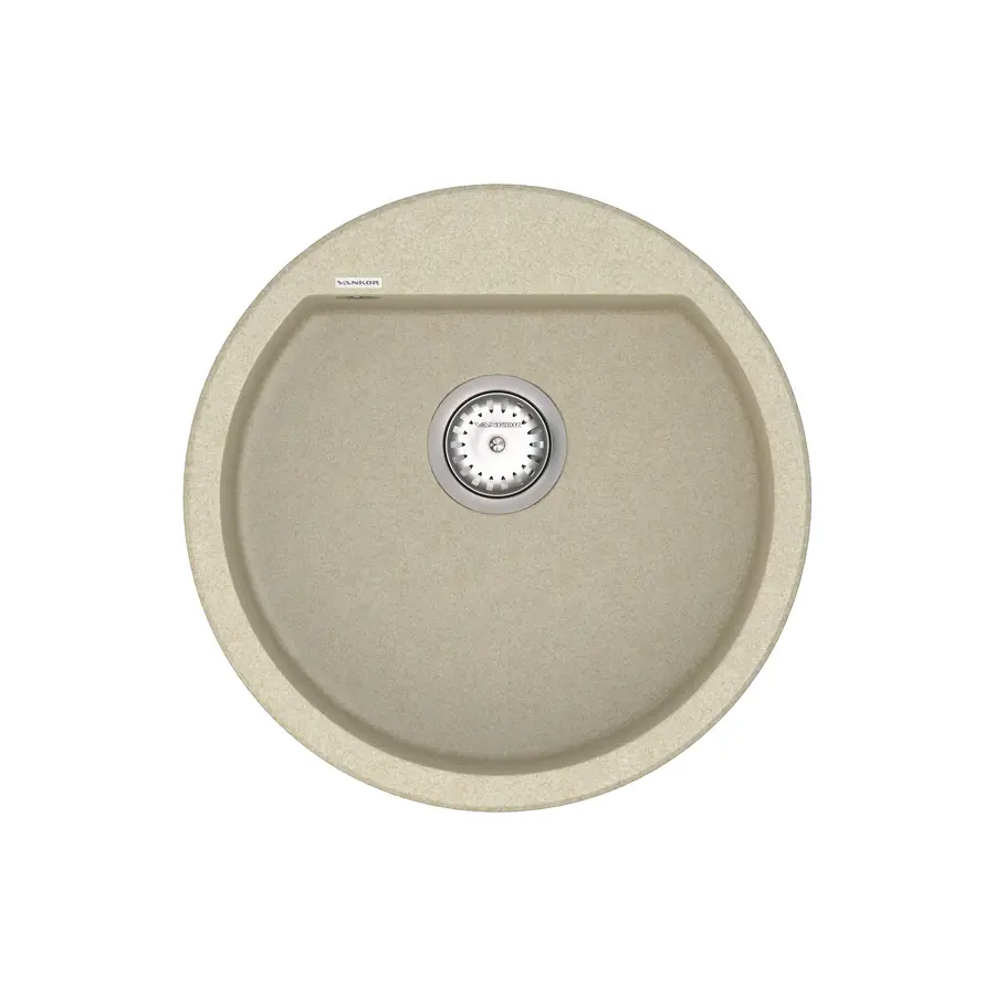 Кухонна гранітна мийка VANKOR Tera TMR 01.50 Beige + сифон