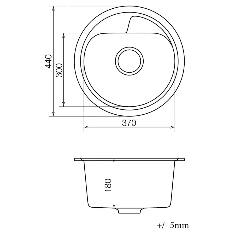 Кухонна гранітна мийка VANKOR Polo PMR 01.44 Chocolate + сифон