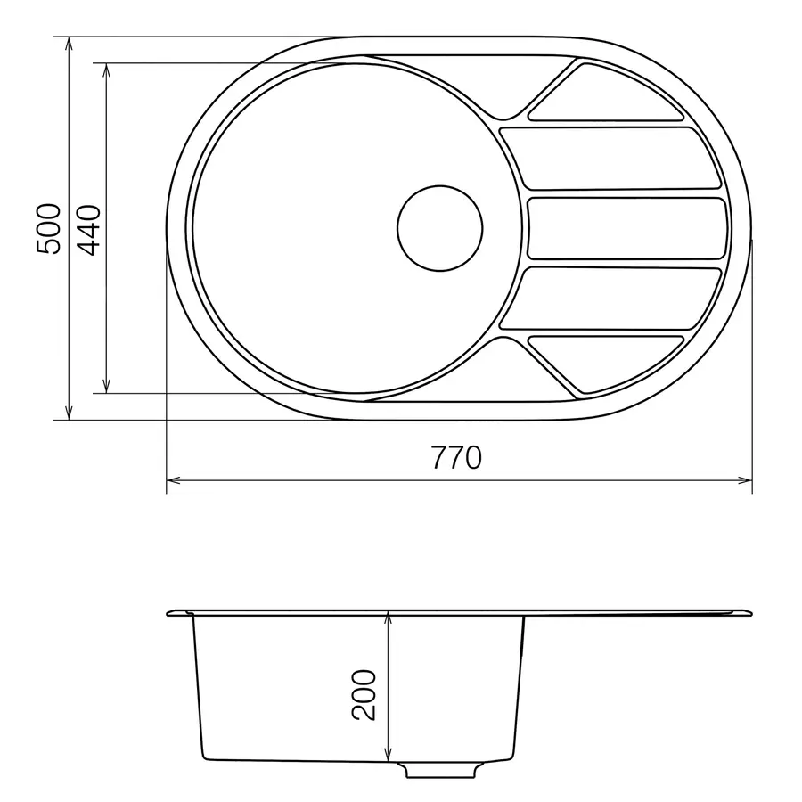 Кухонна мийка Easy EMO 02.78 Beige + сифон