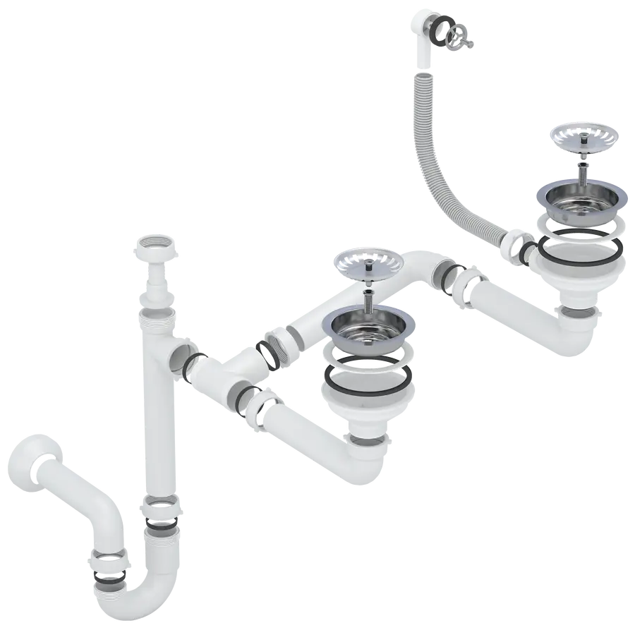 Сифон для кухонной мойки VANKOR 3 ½, двойной