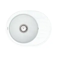 Кухонна гранітна мийка VANKOR Lira LMO 02.57 White stone + сифон