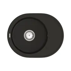 Кухонна гранітна мийка VANKOR Lira LMO 02.57 Black + сифон