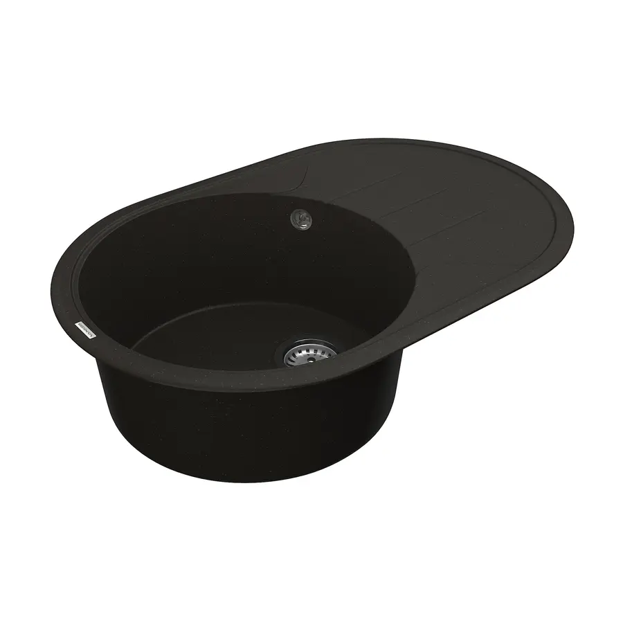 Кухонна гранітна мийка VANKOR Sity SMO 02.78 Black + сифон