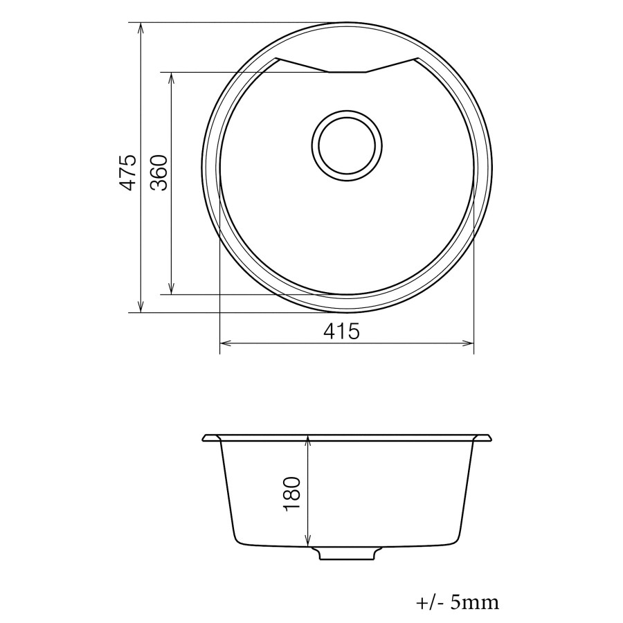 Кухонная гранитная мойка VANKOR Vena VMR 01.48 Gray + сифон