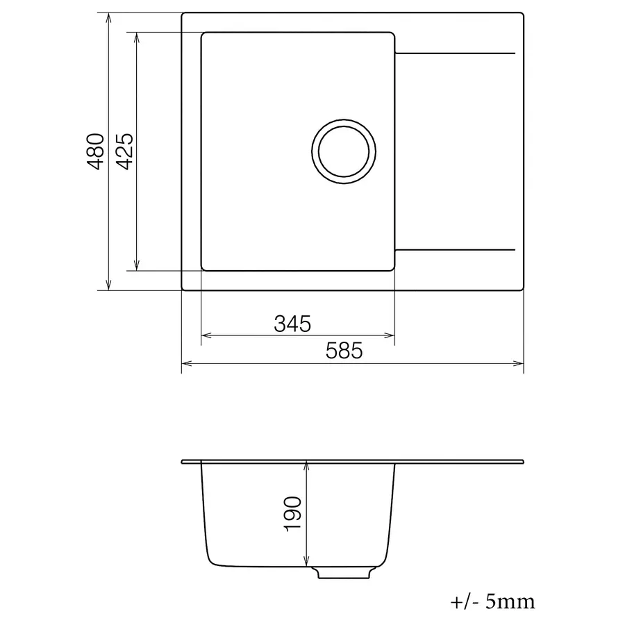 Кухонна гранітна мийка VANKOR Orman OMP 02.61 Terra + сифон