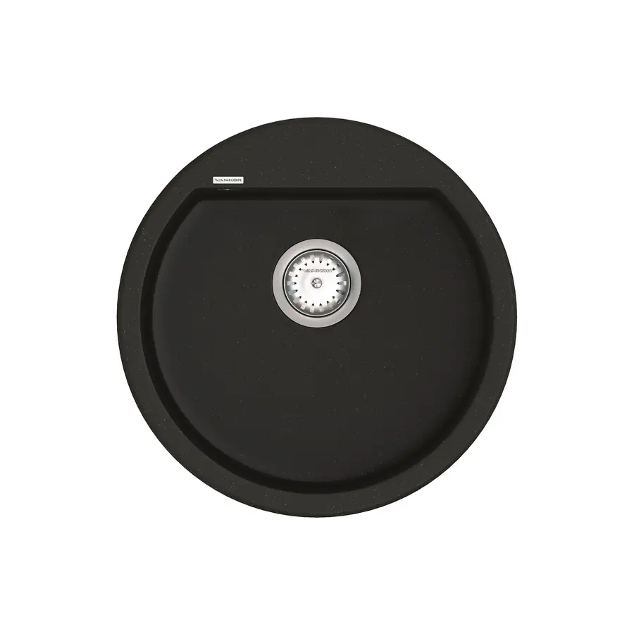 Кухонна гранітна мийка VANKOR Tera TMR 01.50 Black + сифон