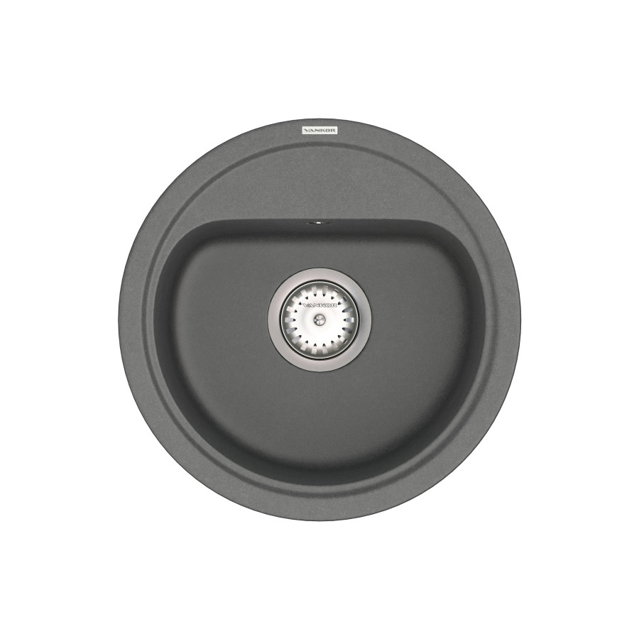 Кухонна гранітна мийка VANKOR Lira LMR 01.44 Gray + сифон