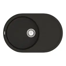 Кухонна гранітна мийка VANKOR Sity SMO 02.78 Black + сифон