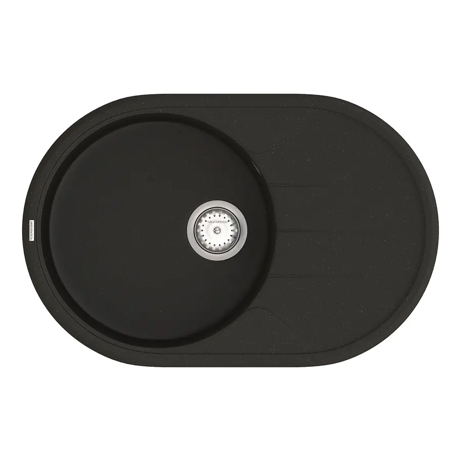 Кухонна гранітна мийка VANKOR Sity SMO 02.78 Black + сифон