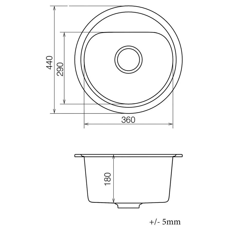 Кухонна гранітна мийка VANKOR Lira LMR 01.44 Gray + сифон