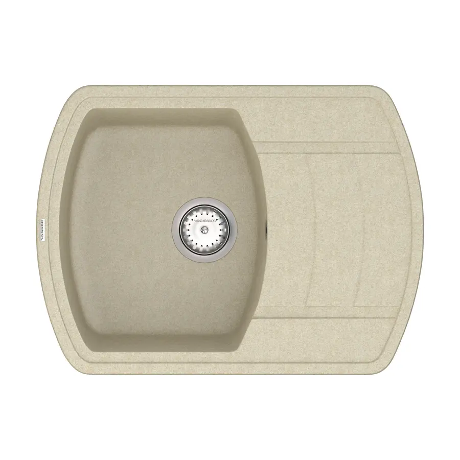 Кухонна гранітна мийка VANKOR Norton NMP 02.67 Beige + сифон