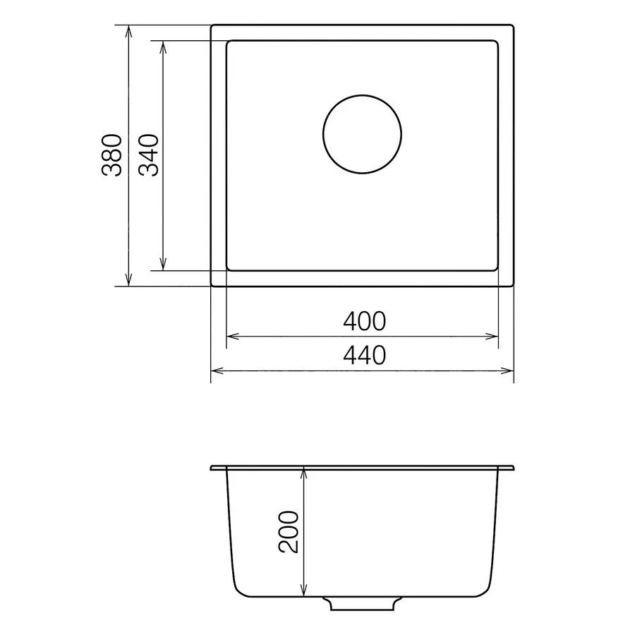Кухонна мийка Orman PM 01.44 Terra + сифон