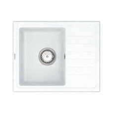 Кухонна гранітна мийка VANKOR Lira LMP 02.55 White stone + сифон