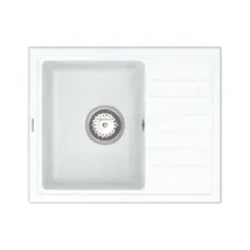 Кухонна гранітна мийка VANKOR Lira LMP 02.55 White stone + сифон