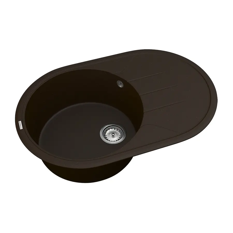 Кухонна гранітна мийка VANKOR Sity SMO 02.78 Chocolate + сифон