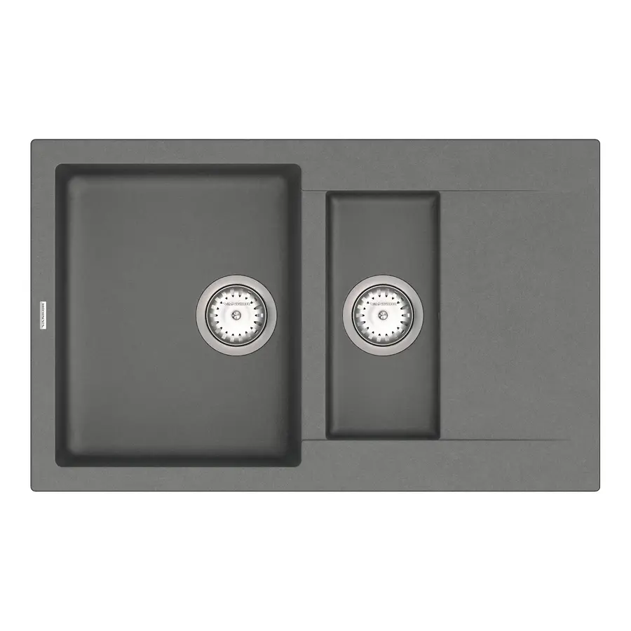 Кухонна гранітна мийка VANKOR Orman OMP 04.80 Gray + сифон