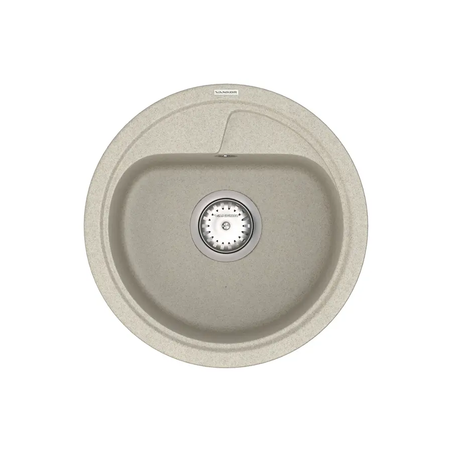 Кухонная гранитная мойка VANKOR Polo PMR 01.44 Terra + сифон