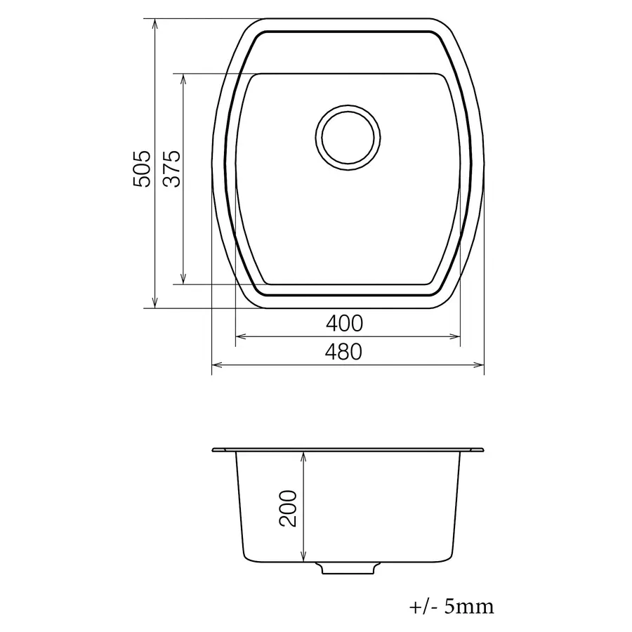 Кухонна гранітна мийка VANKOR Norton NMP 01.48 Black + сифон