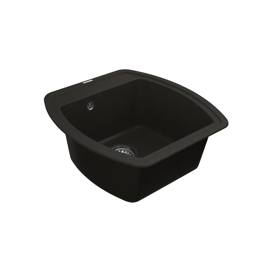 Кухонна гранітна мийка VANKOR Norton NMP 01.48 Black + сифон