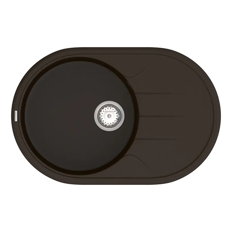 Кухонна гранітна мийка VANKOR Sity SMO 02.78 Chocolate + сифон