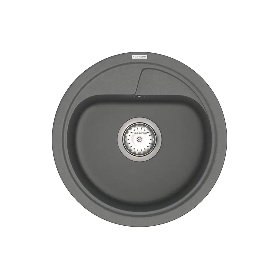 Кухонна гранітна мийка VANKOR Polo PMR 01.44 Gray + сифон