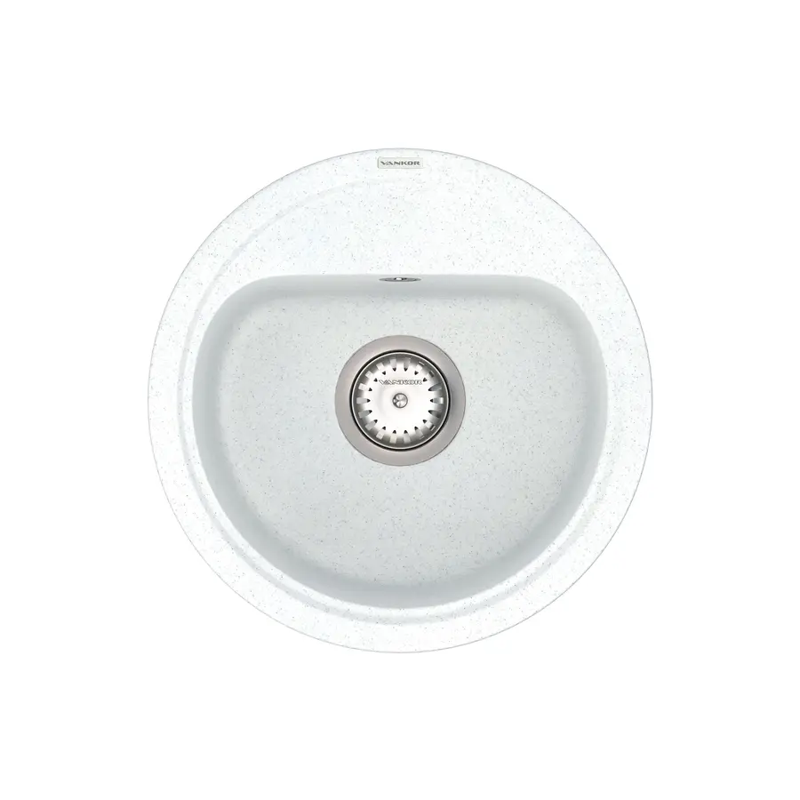 Кухонна гранітна мийка VANKOR Lira LMR 01.44 White stone + сифон