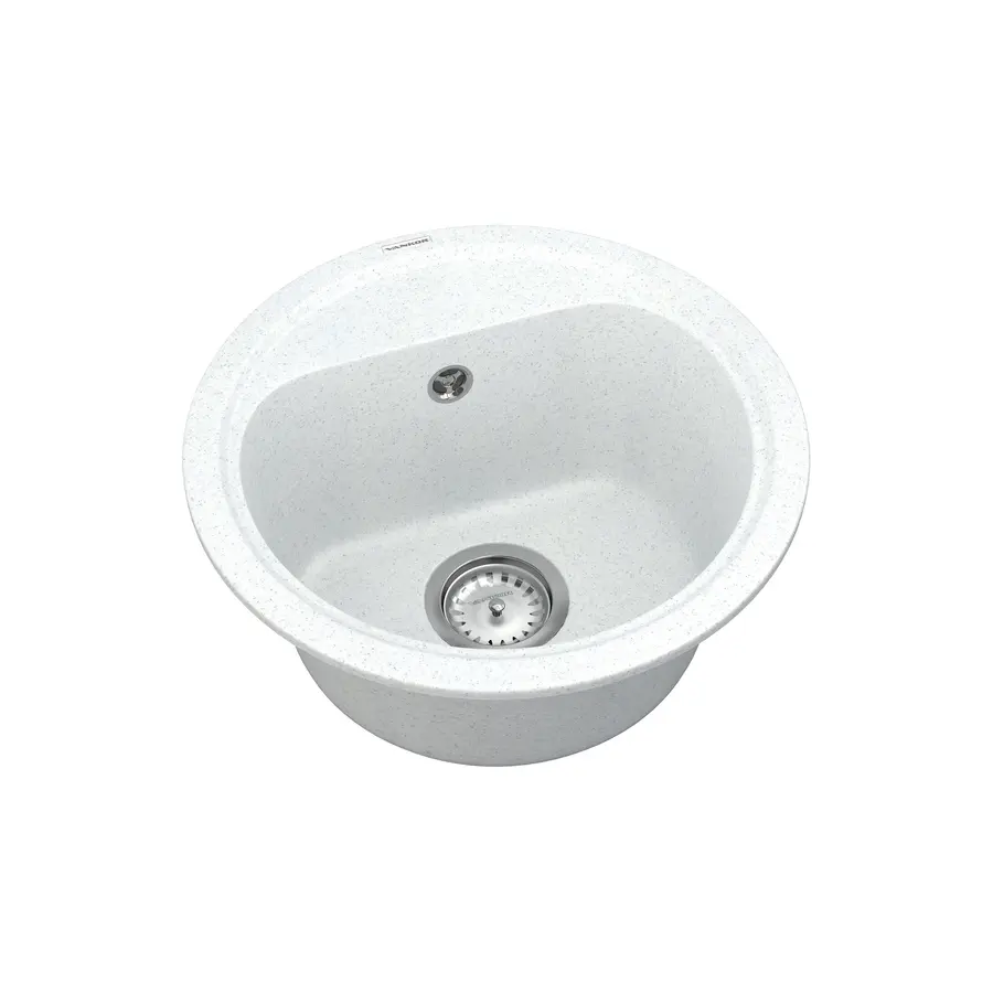 Кухонна гранітна мийка VANKOR Lira LMR 01.44 White stone + сифон