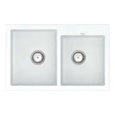 Кухонна гранітна мийка VANKOR Orman OMP 05.80 White stone + сифон