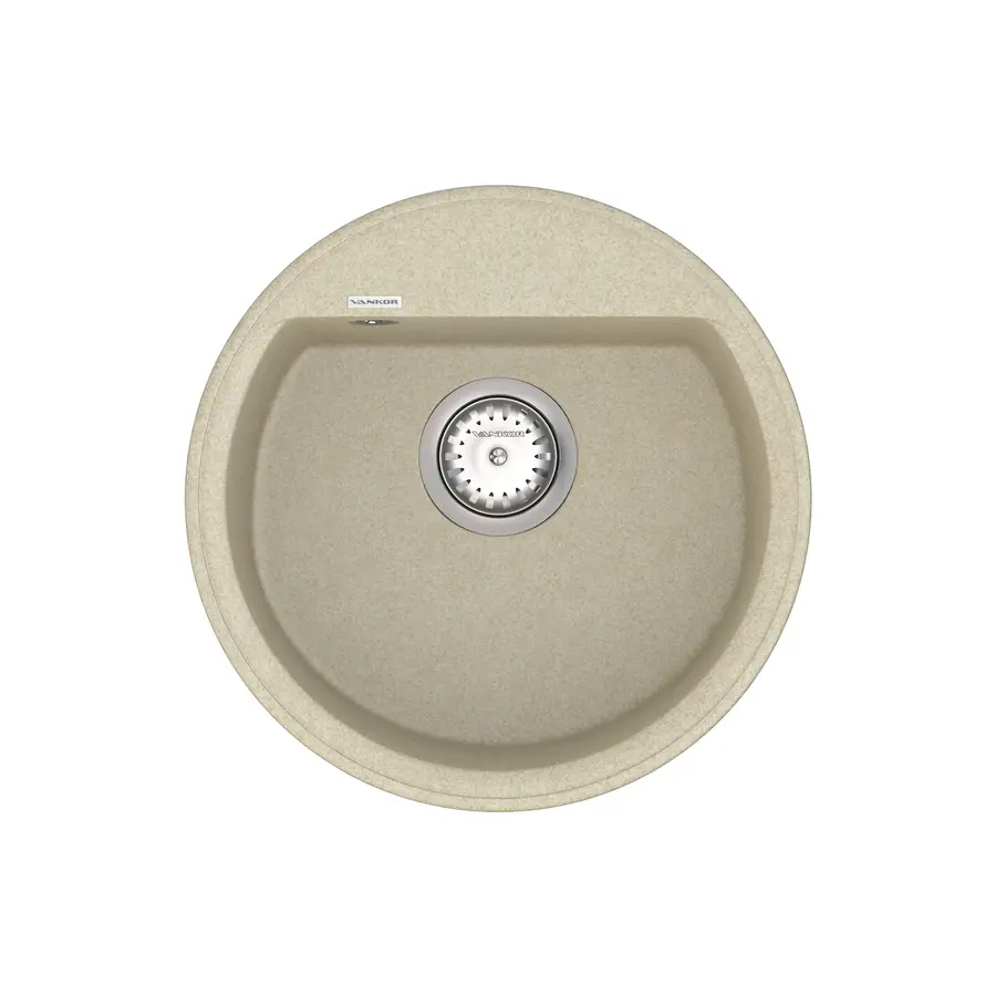 Кухонна гранітна мийка VANKOR Easy EMR 01.45 Beige + сифон